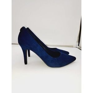 LAICIGO Navy Faux Suede Women’s Pointed Toe Pumps 7